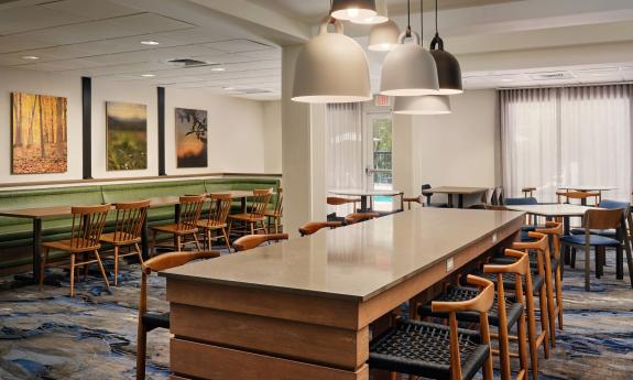 The breakfast dining area