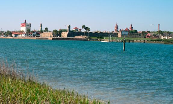 A view of the bayfront and Castillo from a small island in the Matanzas