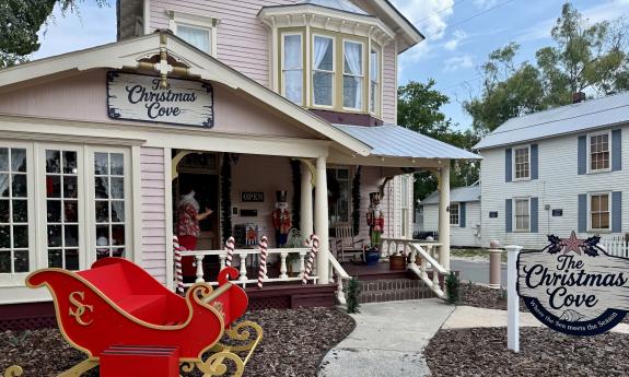 The exterior of The Christmas Cove