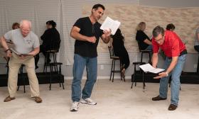 A Classic Theatre rehearses its prodution of the classic Greek comedy, "Lysistrata."