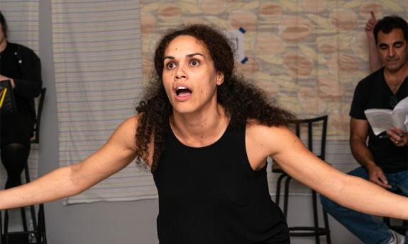 A Classic Theatre rehearses its prodution of the classic Greek comedy, "Lysistrata."