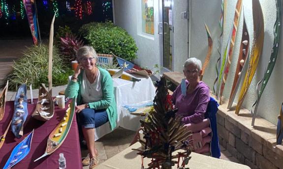 Two of the artists presenting their wares for Light Up the Beach: Art Walk Shop and Dine.
