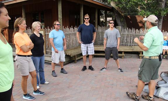 Team building activities at the Alligator Farm.