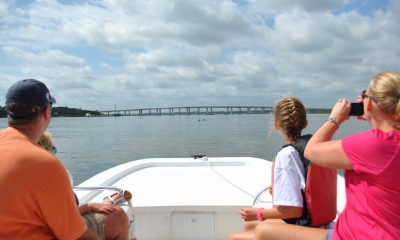 Catching the dolphins on camera on St, Augustine's waterways.