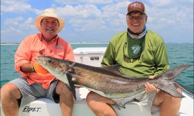 St. Augustine famous for the variety of fish species in the area. (Photo of two happy anglers with their cobia catch is courtesy of Inshore Adventures.)