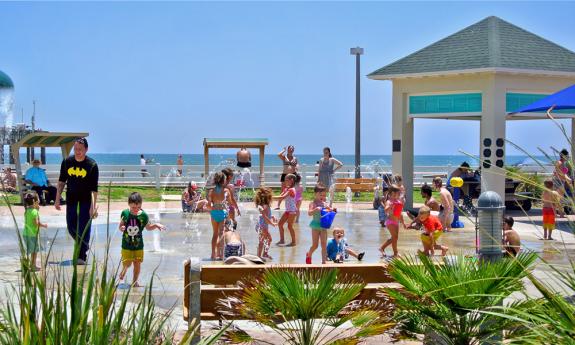 St. Johns County Pier splash park at St. Augustine Beach.