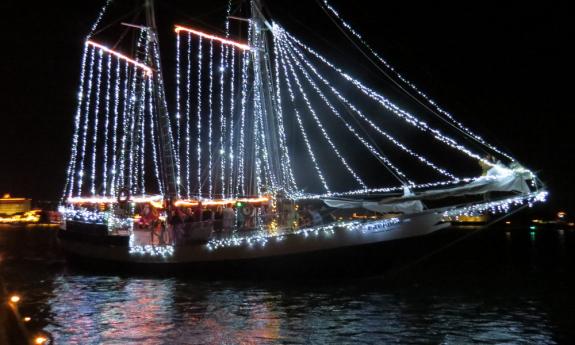 The Schooner Freedom during the Regatta of Lights in St.Augustine.