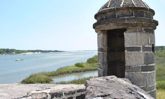 Fort Matanzas Tower and view of Matanzas Inlet