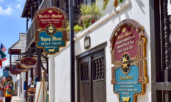 Market to Market entrance from St. George Street in St. Augustine, Florida.