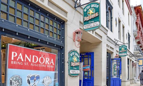 Exterior of Artsy Abode on King Street in downtown St. Augustine, Florida.