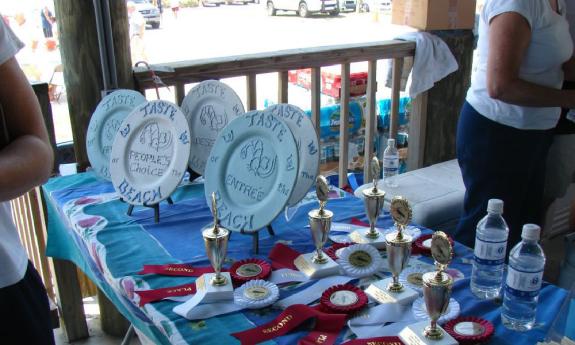 The awards for the Taste of the Beach event. 