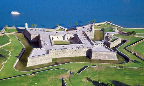 The Castillo de San Marcos National Monument in St. Augustine, Florida.