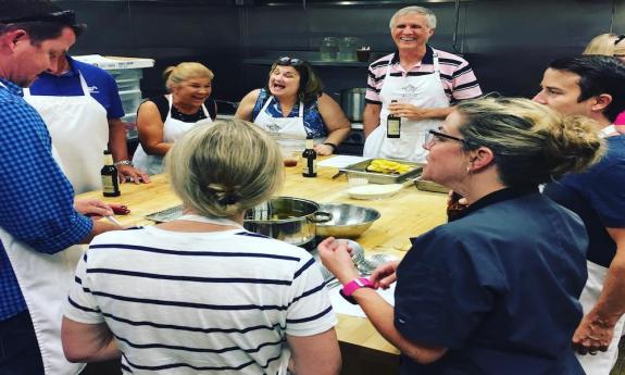 A cooking class at A. Chef's Cooking Studio in Ponte Vedra, FL