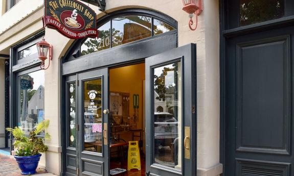 Store front of The Coffeeosity Shop in St. Augustine, Fl 