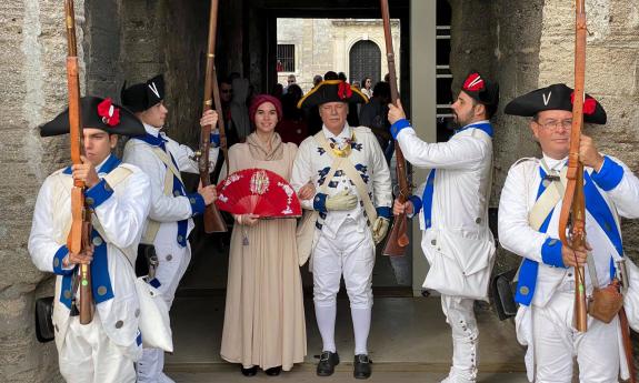 Reenactors on the Colonial Night Watch.