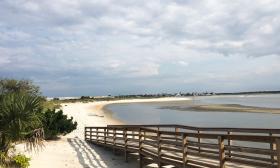 The walk to the beach on the river estuary side of the Matanzas Inlet. 