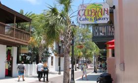The exterior and entrace of Cuban Café and Bakery in St. Augustine.