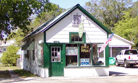 The exterior of DMZ Military and Antques in St. Augustine.