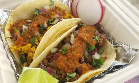 Vegan Tacos prepared by the chef at Elevate Food Truck.in St. Augustine.