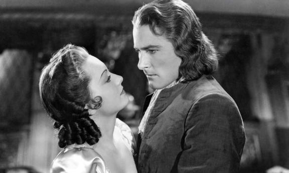 Errol Flynn and Olivia de Havilland in "Captain Blood."