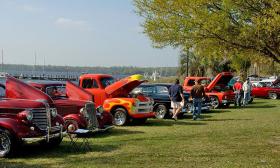 An antique car show is presented during the festival