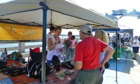 Community flea market after the race at the Vilano Bridge 5K in St. Augustine.