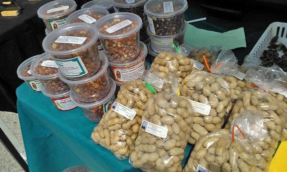 Local foods at the Wednesday market at the beach. 