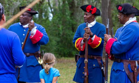 Historic reenacts brings the 1740 Battle of Fort Mose to life during an all-day event in St. Augustine, FL.