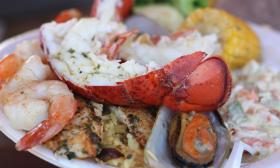 Mouth-watering lobster and shrimp on a seafood platter at the St. Augustine Spring Festival. Photo by Madi Mack.