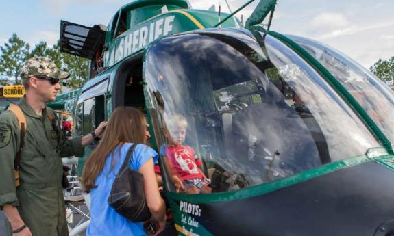 The St. Johns County Sheriff Department's helicopter at the Feel the Wheels event