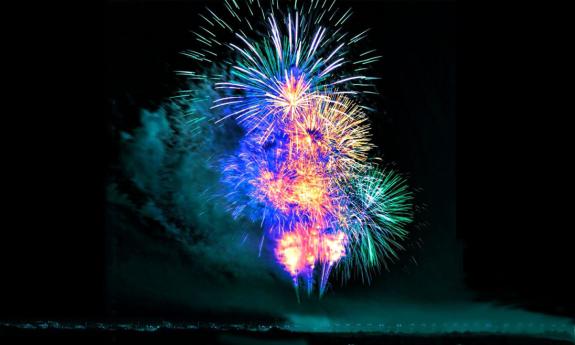 A rare shot of last year's fireworks display.