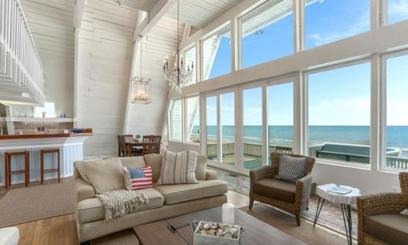 The "Captains Cottage" A-Frame in Vilano available through Florida Rentals in St. Augustine.