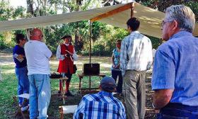 Demonstrations by re-enactors help visitors to understand what life was like at Fort Mose in St. Augustine in the 18th century.