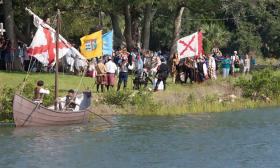 The 450th celebrations include a re-enactment of the 1565 landing of Pedro Menendez in St. Augustine on Sept. 8, 2015. Photo courtesy of Jackie Hird.
