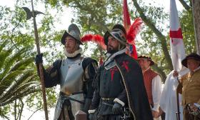 The Fountain of Youth Archaeological Park celebrates St. Augustine's 450th birthday with a re-enactment of Pedro Menendez's landing.