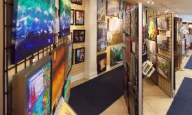 Artwork by over 30 local artists are displayed at the Galeria Lyons in St. Augustine, Florida.