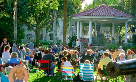 Live music concerts are free at five stages in the downtown area for St. Augustine's 450th festivities.