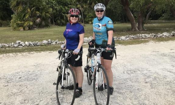 Two cyclists on the Greenway.