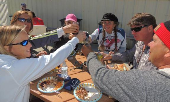 The post-race luncheon and celebration for the Spoonbills & Sprockets cycling tour in St. Augustine.