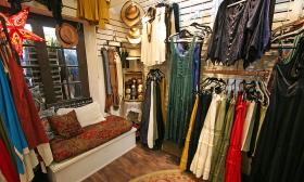 Long dresses and skirts at Gypsy Moon boutique in St. Augustine.