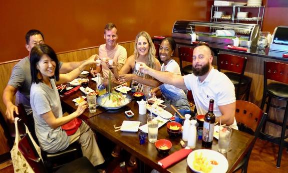 Customers enjoying a meal at Ginger Bistro
