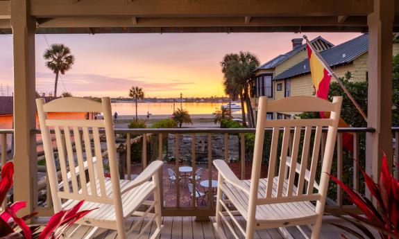 The balcony from the Josephina Suite at the Bayfront Marin House