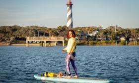 Women paddling around Salt Run in St. Augustine, Florida