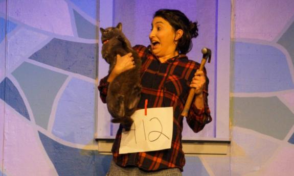 Stephanie Santiago, in the monologue "Audition" at Limelight Theatre in St. Augustine.