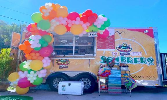 The Little Sombrero Food Truck parked at The Village Garden in St. Augustine, FL.