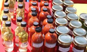 A variety of Minorcan sauces, many made wtih datil pepper, is available at the Minorcan Heritage Celebration.