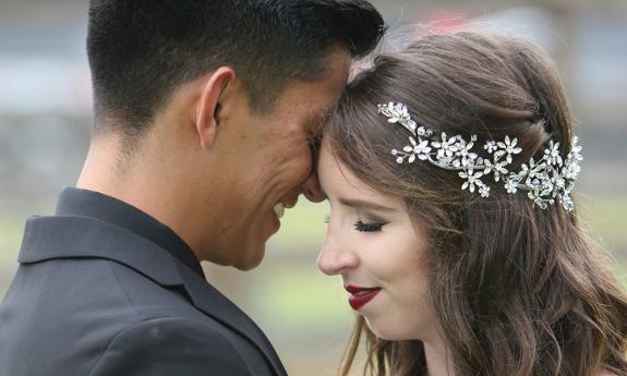 A happy couple photographed by Milo Davis on their special day in St. Augustine.