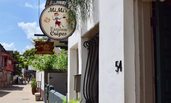 MiMi's Famous Crepes exterior sign