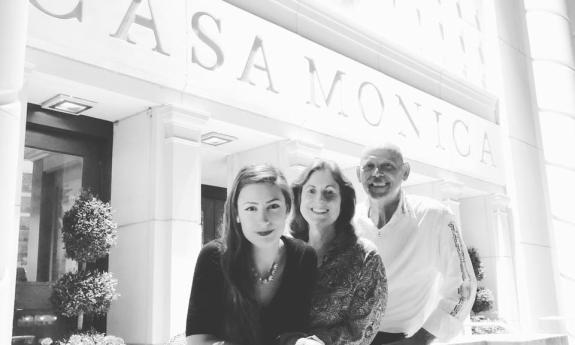 Morrow Family Band in front of Casa Monica