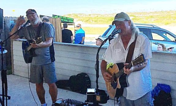 Performing by the beach 